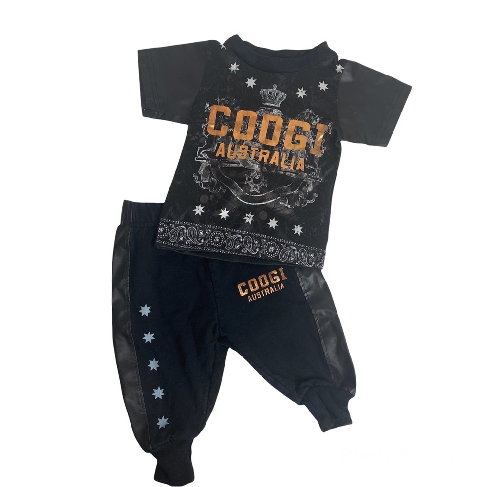 COOGI Australia Black Jogger set Baby 3/6‎ Months
